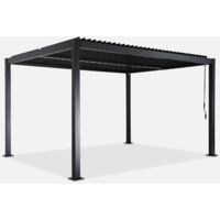 Pérgola bioclimática 3x4m de aluminio y acero con lamas orientables
