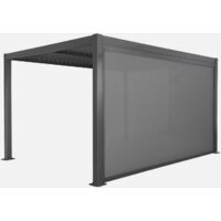 Pérgola bioclimática de aluminio y acero 3x4m + toldo 4m
