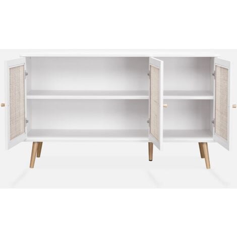 Credenza in cannage 3 ante, 120cm