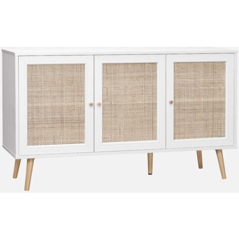 Credenza in cannage 3 ante, 120cm