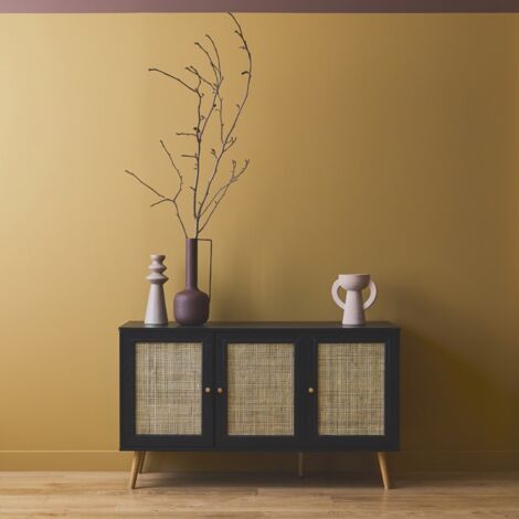 Credenza 3 ante in cannage, 120 cm