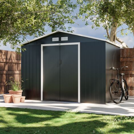 Casetta da giardino in metallo con kit di ancoraggio, 5.9m²
