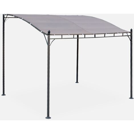 Pergola a parete struttura in acciaio 3x2,5 m con tetto in tessuto