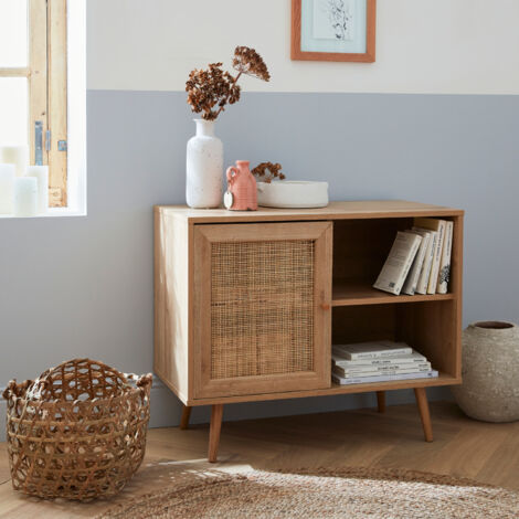 Credenza in cannage, 1 anta, 80cm