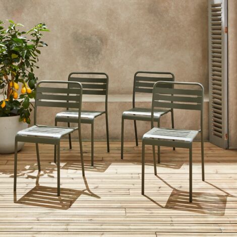 Set 4 sedie da giardino bistrot in acciaio