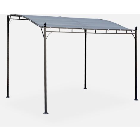 Pergola a parete struttura in acciaio 3x2,5 m con tetto in tessuto