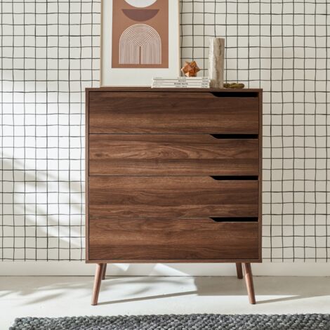 Cassettiera effetto legno, 4 cassetti