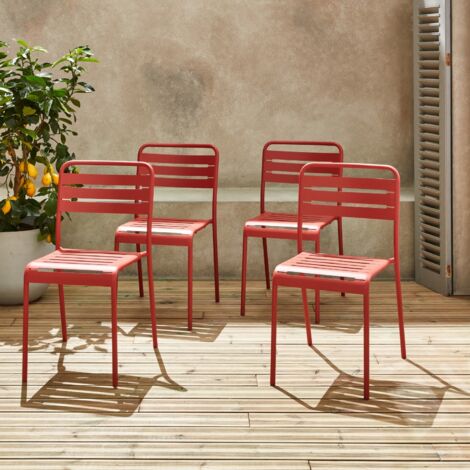 Set 4 sedie da giardino bistrot in acciaio