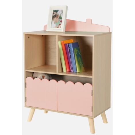 Libreria per bambini a 2 ripiani e 2 ante
