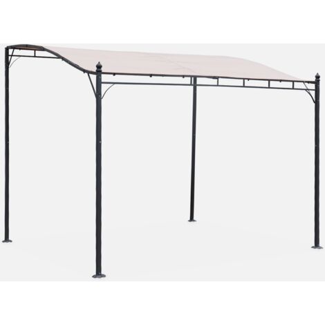 Pergola a parete struttura in acciaio 3x2,5 m con tetto in tessuto