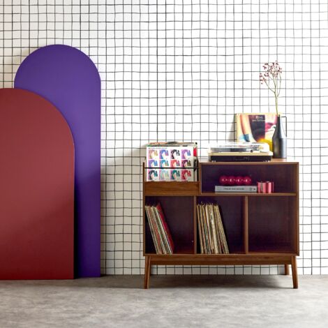 Mobili vintage per vinili effetto legno