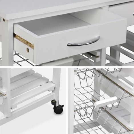 Credenza da cucina effetto legno con ruote, 65x35cm