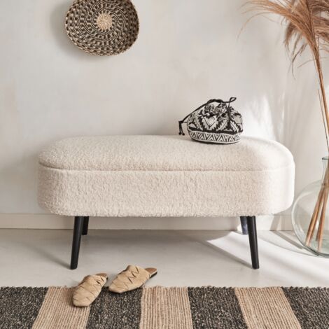 Cassapanca con rivestimento bouclé