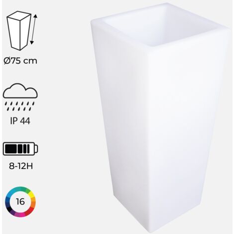 Vaso luminoso LED colore bianco con batteria ricaricabile