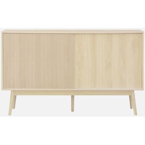 Credenza scandinava a 2 ante effetto legno, 150cm