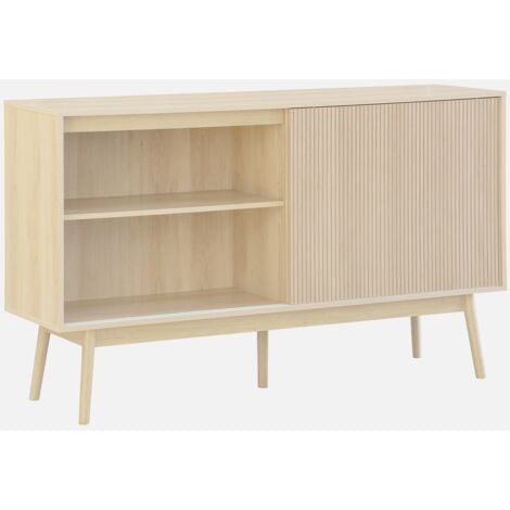 Credenza scandinava a 2 ante effetto legno, 150cm