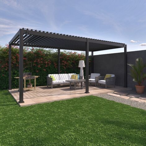 Pergola bioclimatica 3x6m in alluminio, lamelle orientabili