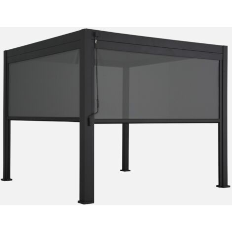 Pergola bioclimatica 3x3m in alluminio V2 + 2 tende da 3m