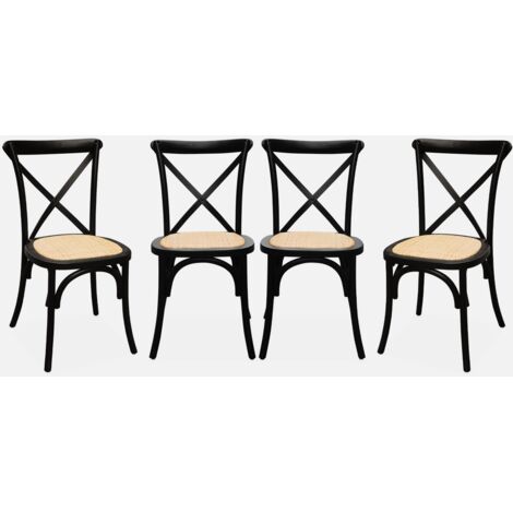 Set di 4 sedie da bistrot vintage in legno