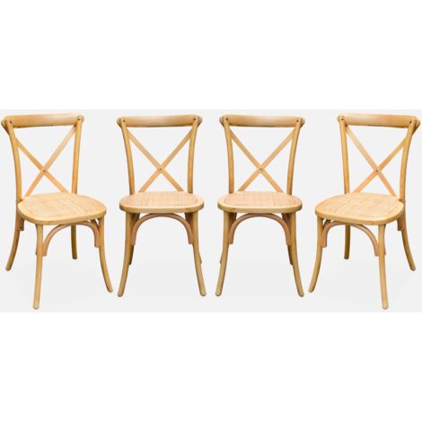 Set di 4 sedie da bistrot vintage in legno