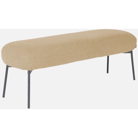 Panca tessuto bouclé e gambe in metallo