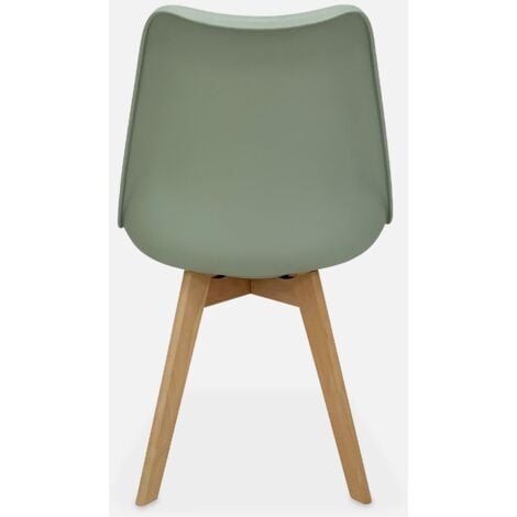 Set di 6 sedie scandinave imbottite, con gambe in legno per sala da pranzo