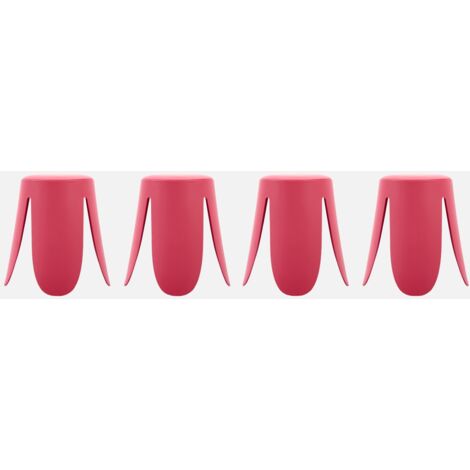 Set di 4 sgabelli impilabili ecopelle