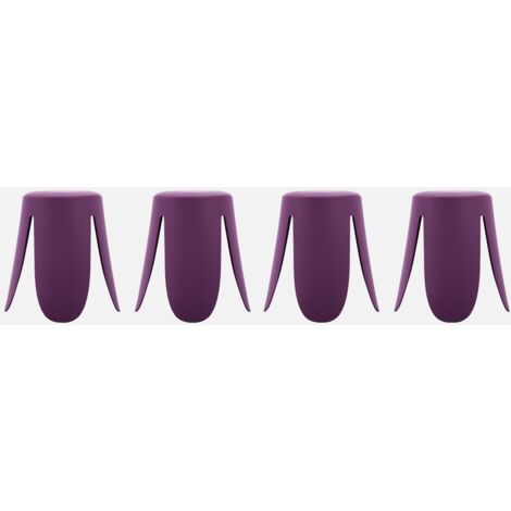 Set di 4 sgabelli impilabili ecopelle