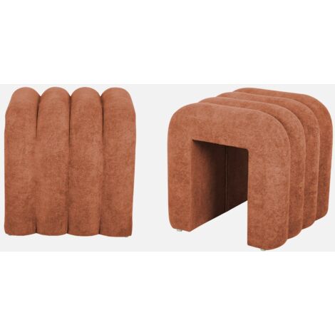 Set di 2 pouf contemporanei, tessuto