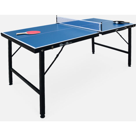 Mini tavolo da ping pong pieghevole per interni con 2 racchette e 3 palline, 150cm