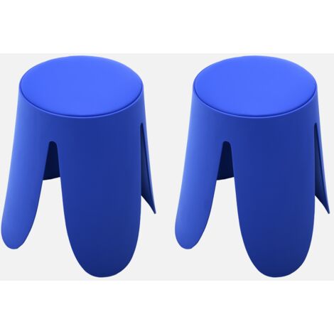 Set di 2 sgabelli impilabili in similpelle
