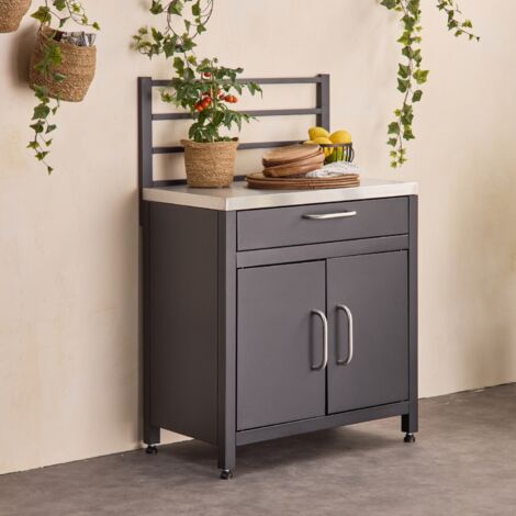 Modulo cucina da esterna in acciaio 1 cassetto e 2 ante, 80cm