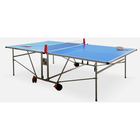 Tavolo da ping pong per esterni pieghevole con 2 racchette e 3 palline, 274cm