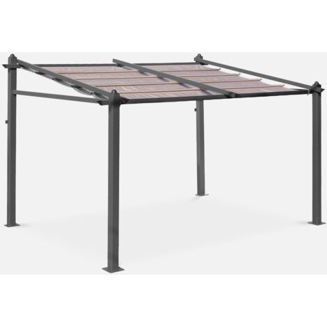 3x4m Pergola in alluminio con copertura scorrevole
