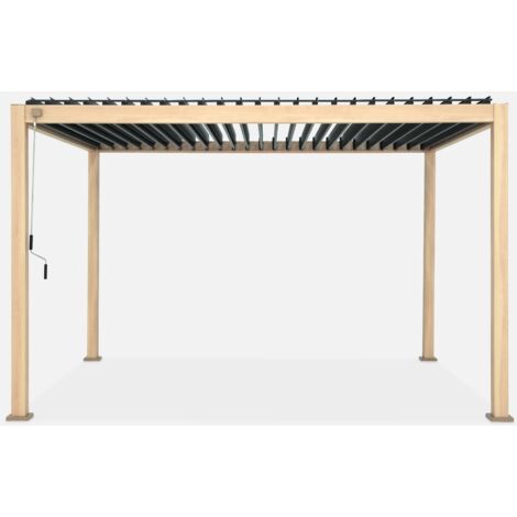 Pergola bioclimatica 3x4m in alluminio, lamelle orientabili