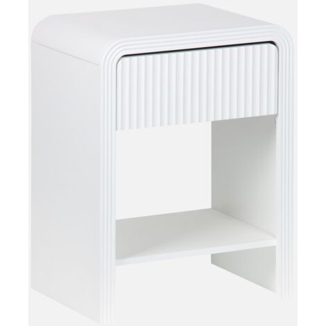 Set 2 comodini design moderni bianco lucido rovere camera da letto stanza NOA