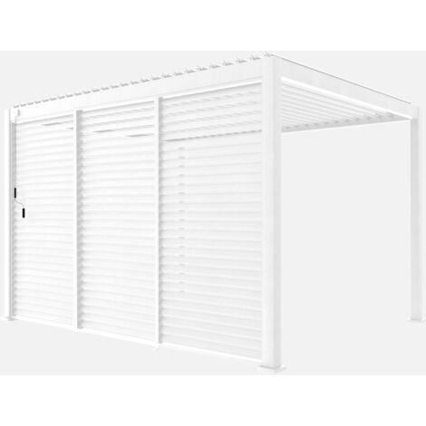 Pergola bioclimatica 3x4 in alluminio + 3 tende da 130cm