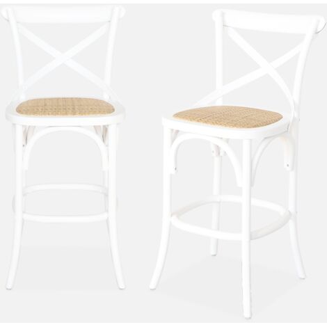 Set di 2 sgabello da bar bistrot vintage legno