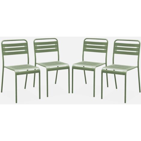 Set di 4 sedie da giardino in acciaio