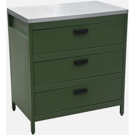 Modulo cucina da esterno in acciaio con 3 cassetti, 80cm