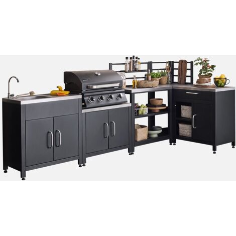 Modulo cucina da esterno con barbecue a gas 4 bruciatori, 5 moduli (1/5)