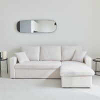 Divano letto angolare reversibile in bouclé, 3 posti