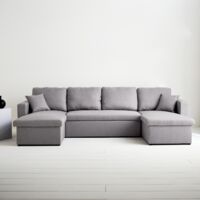 Divano letto panoramico in tessuto, 4 posti