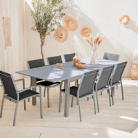 Set tavolo da giardino allungabile in alluminio con 8 posti