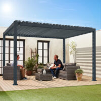 Pergola bioclimatica 3x4m in alluminio, lamelle orientabili