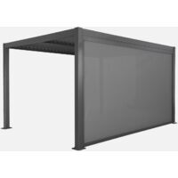 Pergola bioclimatica 3x4m in alluminio e acciaio + tenda 4m