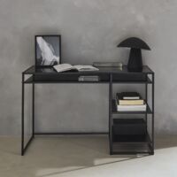 Scrivania in metallo con 2 ripiani, 120cm