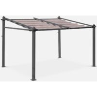 3x4m Pergola in alluminio con copertura scorrevole