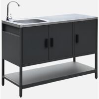 Modulo cucina da esterno in acciaio con lavandino, 120cm