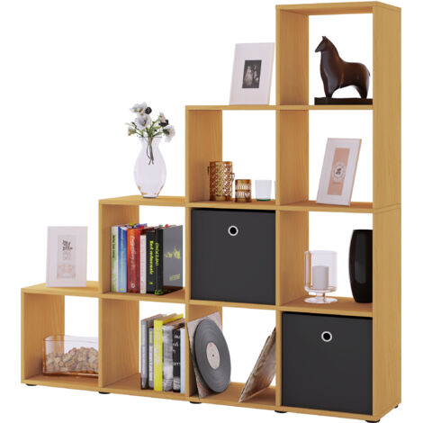 Holz Treppenregal Regal 10 Fächer Napoli